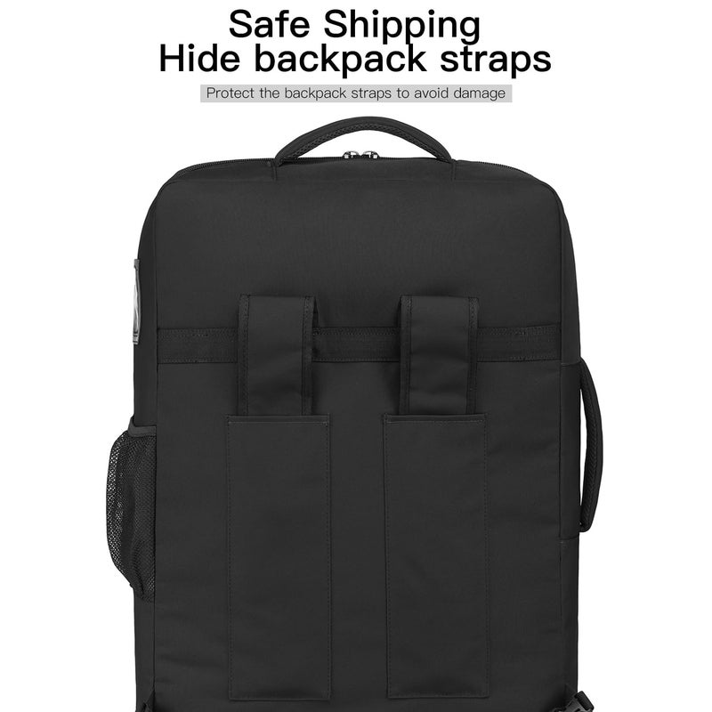 TUGUAN Travel Bag for Air Travel with Spinner Wheels, Infant Car Seat Bags with Hard Bottom, Padded Car Seat Backpack, Large Storage Bag for Airport Check, Black - Image 4