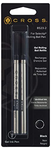 Cross Selectip Gel Rollerball Pen Refill, Medium Point, Black, 2-Pack (8523-2) - Image 1