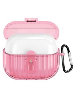 Case TPU+PC Secure Lock Luxury Protective Case Compatible With Samsung Galaxy Buds 3/3 Pro Transprent (pink)  - Image 1