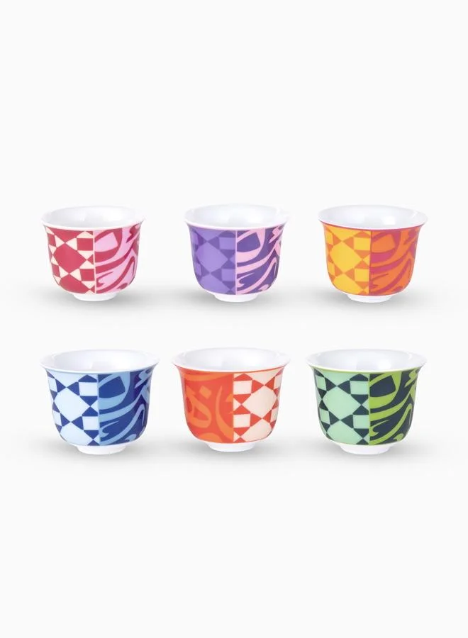Silsal Set of 6 Bahja Arabic Coffee Cups  - Silsal x Maison Mishmashi