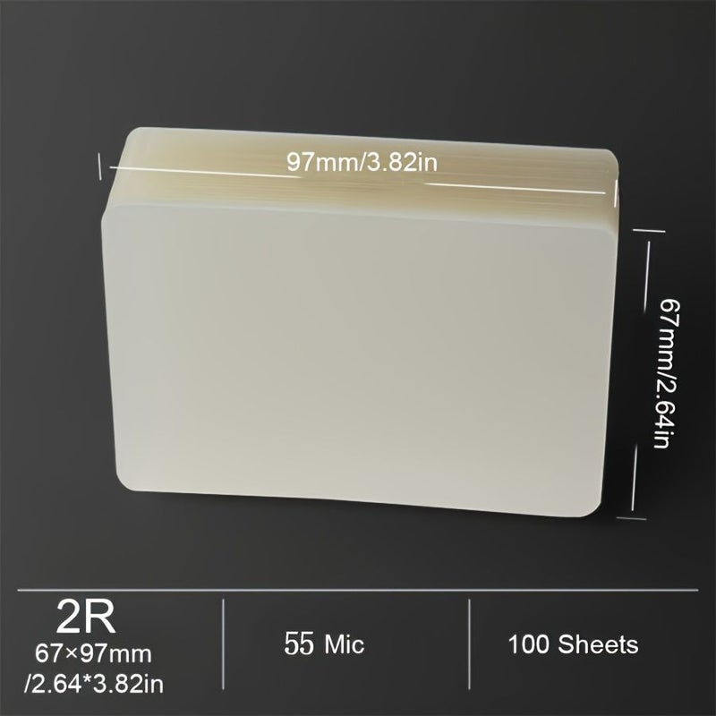 100 Sheets Clear Thermal Laminating Pouches 2.64x3.82 Inch 60Mic - Image 3