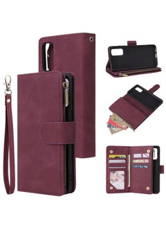 Generic Case Cover For Galaxy S20 Multifunctional Horizontal Flip Leather Case, with Card Slot & Holder & Zipper Wallet & Photo Frame Red Wine 