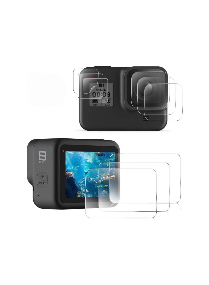 Y&D Screen Protector Compatible 9PCS for GoPro HERO 8 Black Tempered Glass Film Lens Accessories Hero Action Camera - Image 1