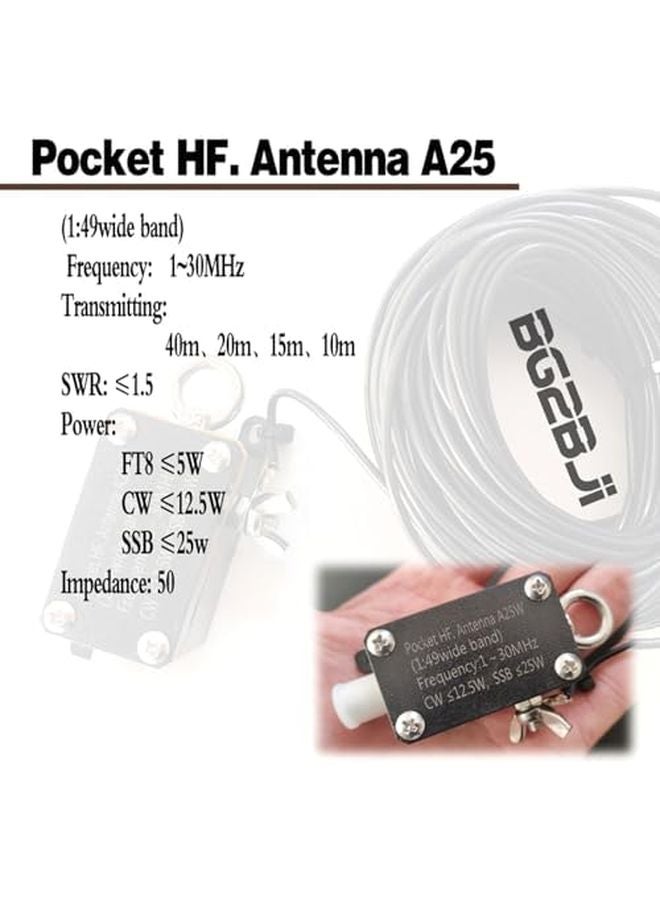 A25 1 30MHz Pocket HF Shortwave Balun Inverted V Horizontal Antenna - Image 4