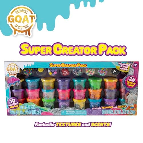 The Orb Factory 24 Pack ORB Goat Super Creator Slime Kit 24 Uniquely Themed Stretchy Slimes and 10 MixIns Scented Foam Slimy Fluffy and Butter Slime Textures Fun Party Favors and Gifts for Kids and Adults - Image 5