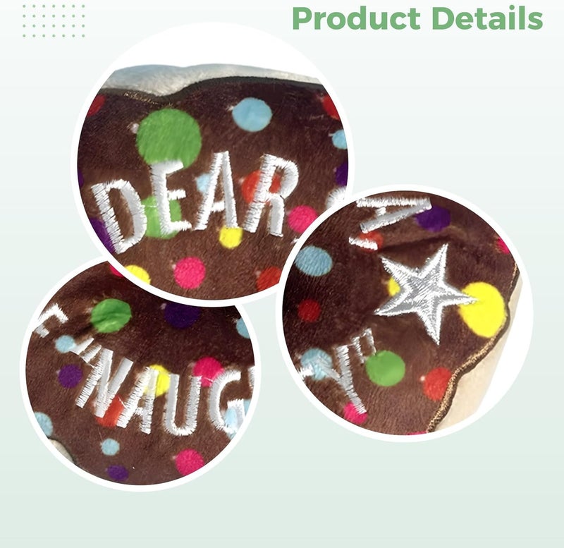 Soft Dog Squeaky Toy Donut, Pet Interactive Toy for Christmas, Plush Puppy Toy for Teething - Image 2
