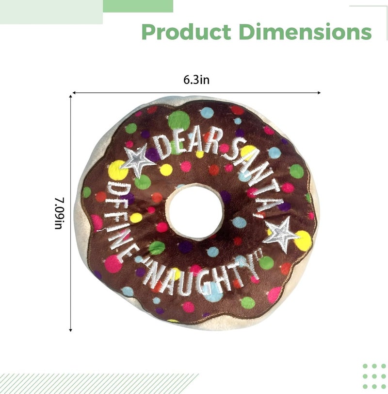 Soft Dog Squeaky Toy Donut, Pet Interactive Toy for Christmas, Plush Puppy Toy for Teething - Image 5