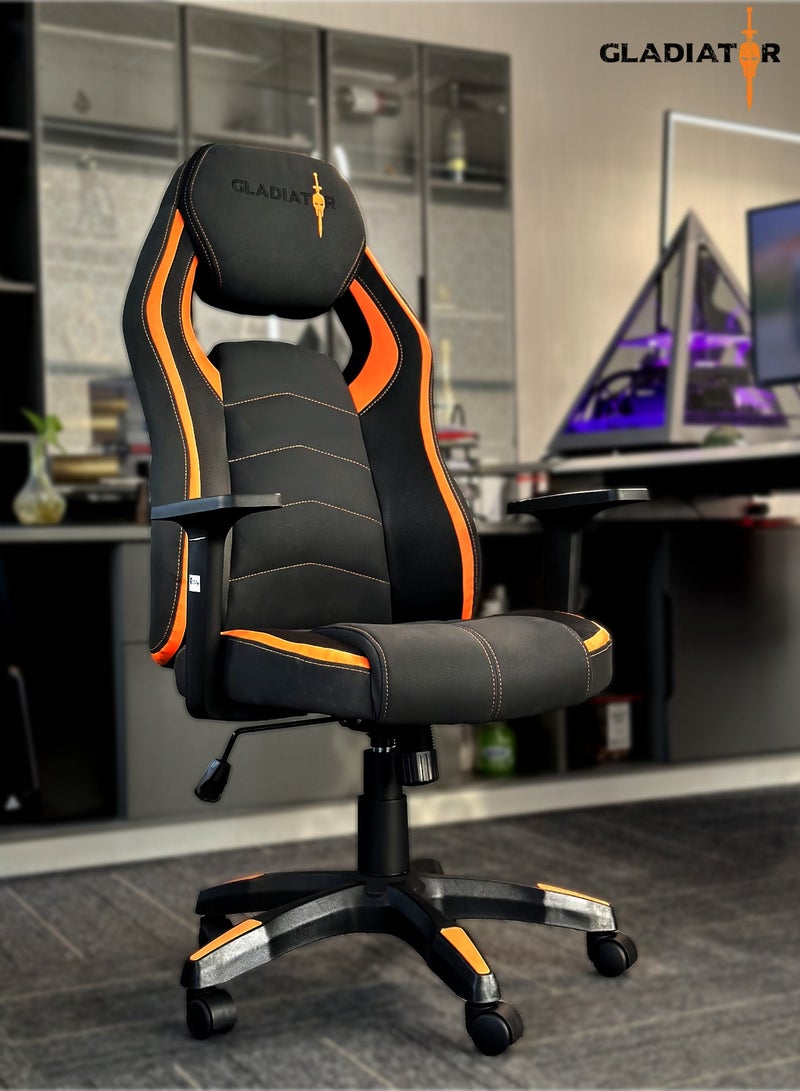 Gladiator Gladiator Pro Racing Style Gaming Chair with Premium PU Leather Ergonmic Cushion and Adjustable Reclining Backrest for Ultimate Gaming Comfort 128.5 x 65.5cm  - Image 1