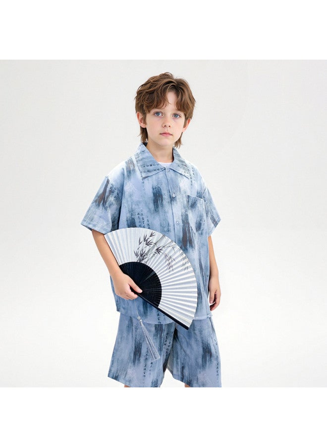 Bumblebee Boys' Shirt Set Summer Chinese Style 2025 New Ancient Style Handsome Kids Hanfu For Boys Big Boys - Image 3