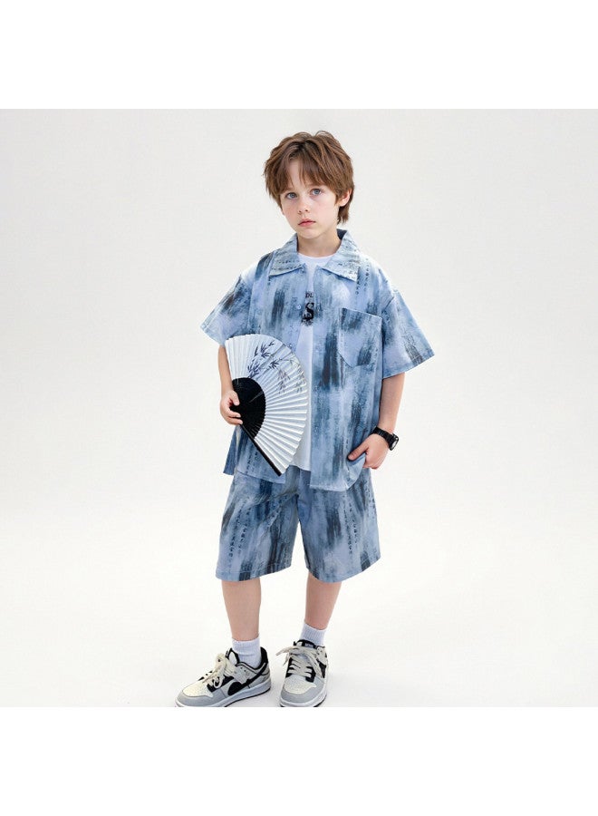 Bumblebee Boys' Shirt Set Summer Chinese Style 2025 New Ancient Style Handsome Kids Hanfu For Boys Big Boys - Image 4