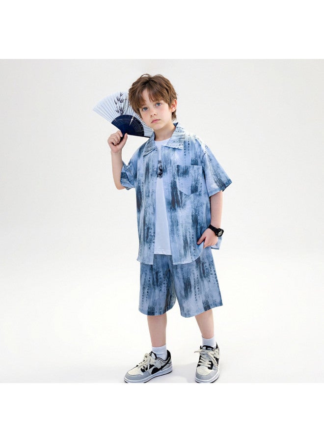 Bumblebee Boys' Shirt Set Summer Chinese Style 2025 New Ancient Style Handsome Kids Hanfu For Boys Big Boys - Image 5