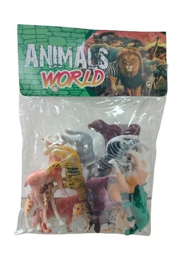 YUIOP - Realistic Wild Animal Set for Kids - 12-Pcs Set - Includes Lion,Elephant,Cheetah,Wolf,Deer,Rhino, Zebra, Giraffe,Camel,Hippo,Tiger & Buffalo - Educational Toy Set (Wild Animals (12 Pcs Pack)) - Image 2