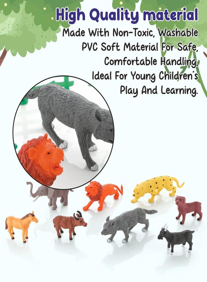 YUIOP - Realistic Wild Animal Set for Kids - 12-Pcs Set - Includes Lion,Elephant,Cheetah,Wolf,Deer,Rhino, Zebra, Giraffe,Camel,Hippo,Tiger & Buffalo - Educational Toy Set (Wild Animals (12 Pcs Pack)) - Image 4