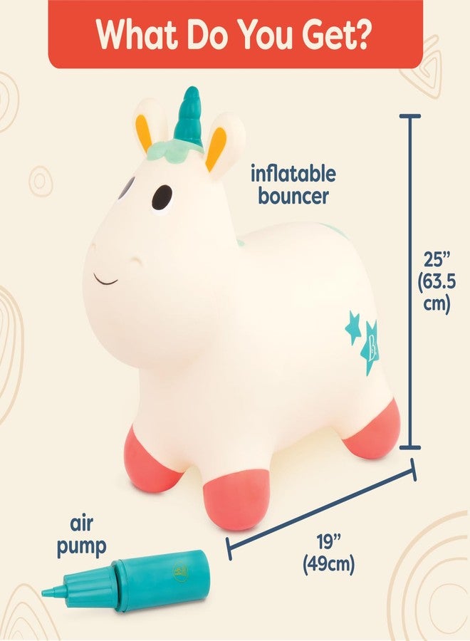 B. toys - Ride - On Unicorn Bouncer - Bouncy Animal Toy - Inflatable Hopper & Air Pump - Bouncing & Active Play - 18+ Months - Bouncy Boing - Pixie - Image 3