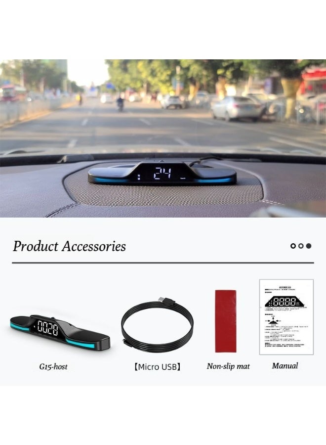 Generic Vehicle-mounted HUD head-up display, automotive standard acceleration color-changing ambient lighting, multi-functional compass, overspeed alarm  - Image 2