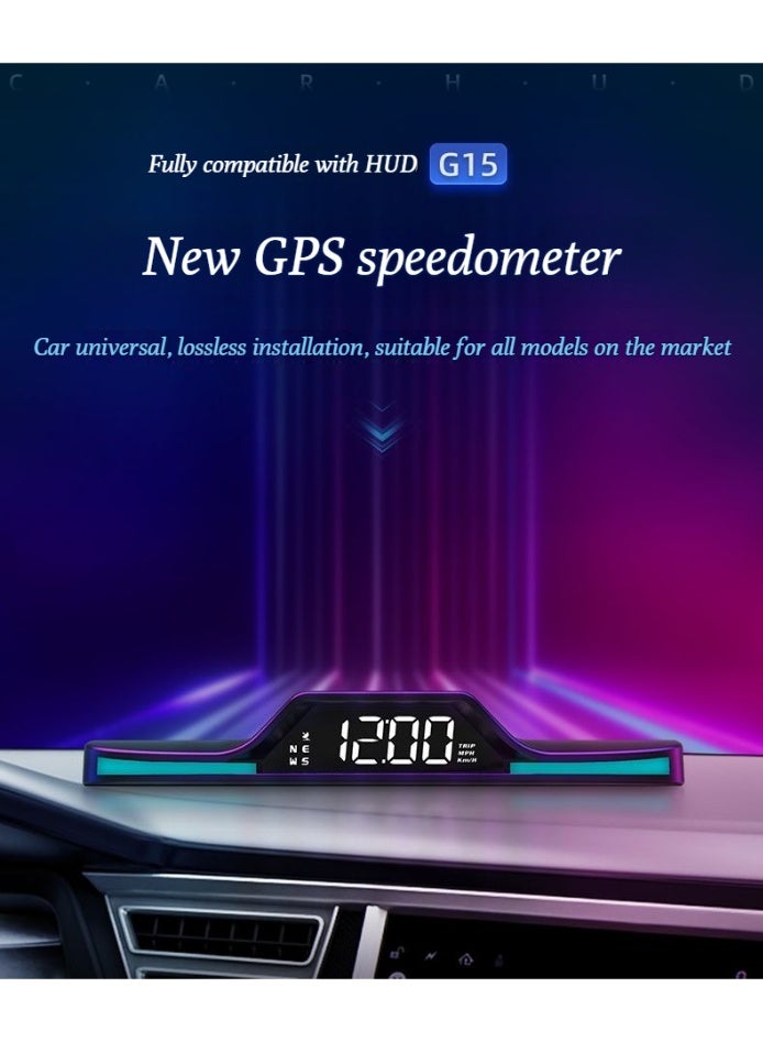 Generic Vehicle-mounted HUD head-up display, automotive standard acceleration color-changing ambient lighting, multi-functional compass, overspeed alarm  - Image 3