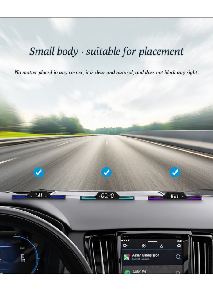 Generic Vehicle-mounted HUD head-up display, automotive standard acceleration color-changing ambient lighting, multi-functional compass, overspeed alarm  - Image 5