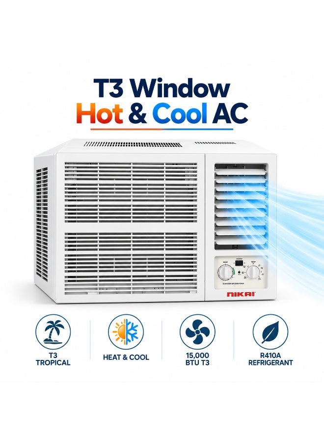 نيكاي مكيف هواء نافذة مع وظيفة التدفئة والتبريد NWAC18056HC26 - Image 1