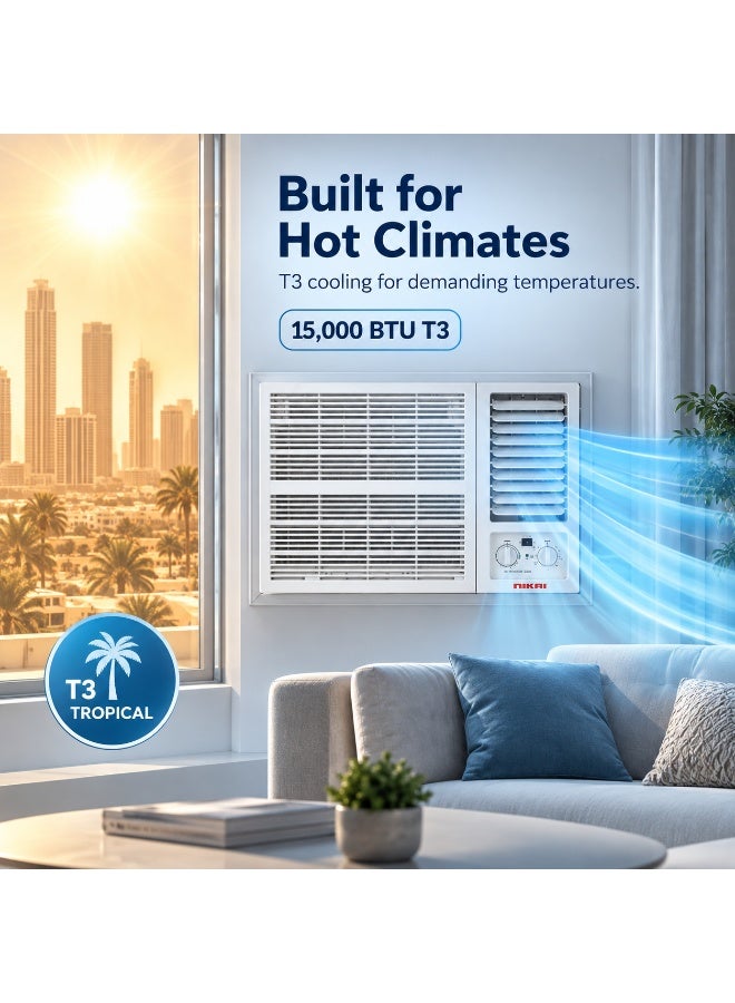 نيكاي مكيف هواء نافذة مع وظيفة التدفئة والتبريد NWAC18056HC26 - Image 2