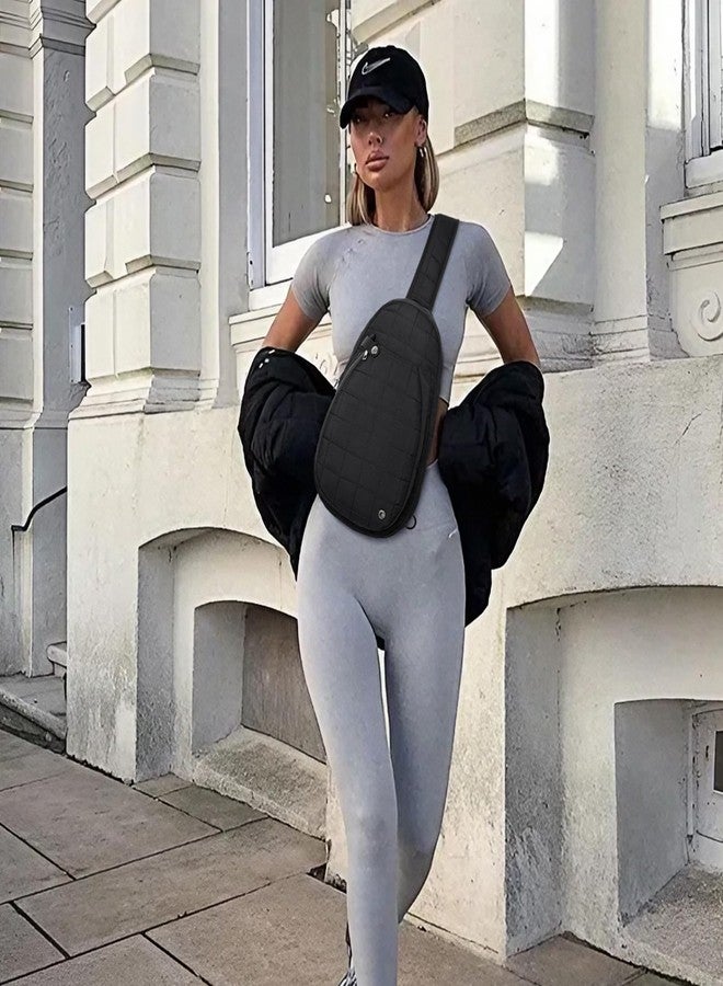 CLUCI Pickleball Bag for Women, Quilted Crossbody Bags for Women Men, Puffer Travel Sling Chest Bag - Image 2