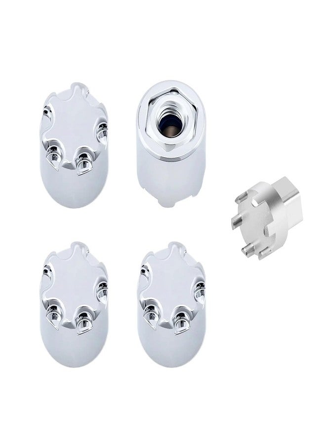 TCRC 4PCS Aluminum M2.5 Wheels Center Caps Lock Nuts for Redcat Ascent-18 Traxxas TRX4M HPI Venture18 1/18 RC Crawler Upgrade,Chrome