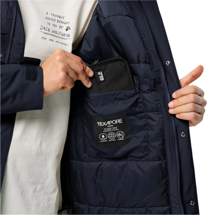 Jack Wolfskin Winterlager Parka Men's Outdoor Coat 1115471-1010