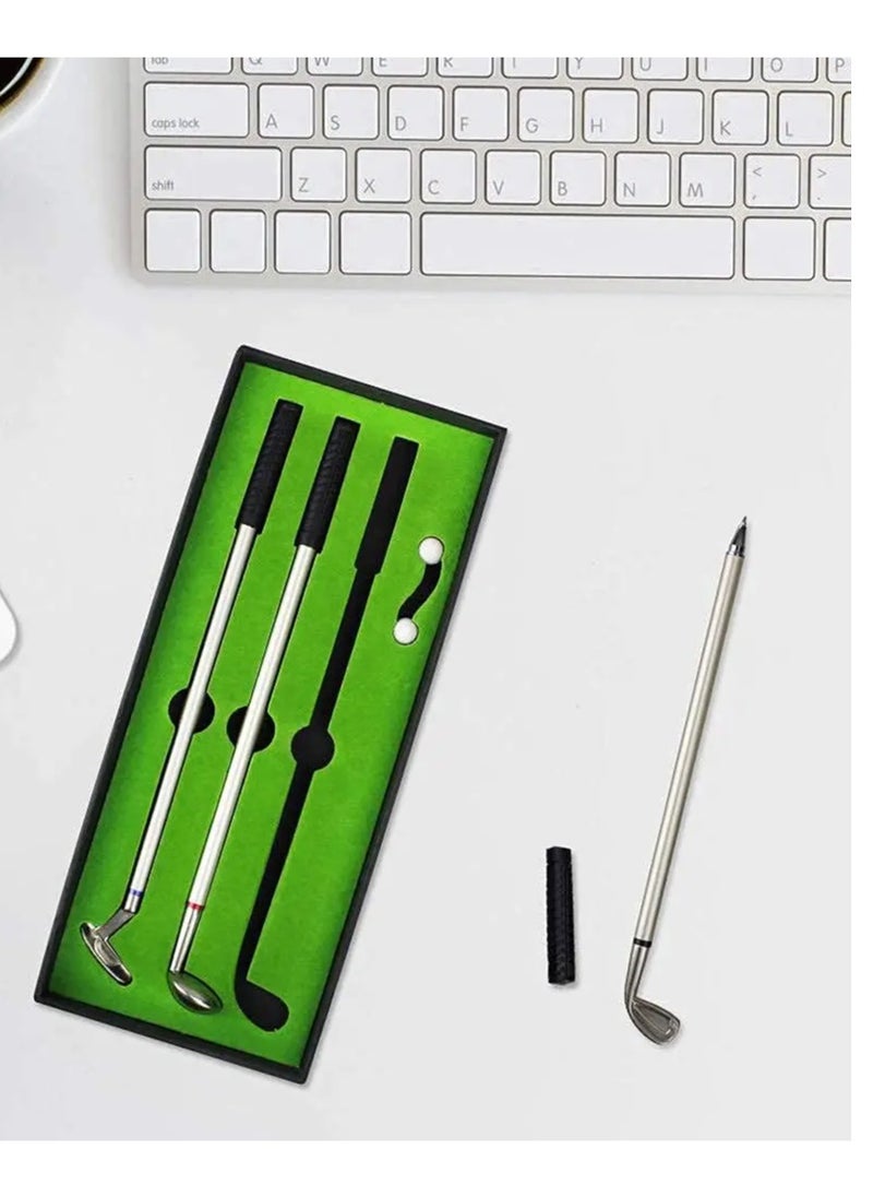 Generic - Creative Mini Golf Pens Ballpoint Tabletop Golf Writing Pen Gifts Golf Pen Set Includes Putting Greens Club Pens Ball Flag Table Games Mini Desktop Golf Ball Pen  Gift for Father, Boss,Husband, Son - Image 1