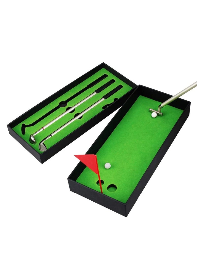 Generic - Creative Mini Golf Pens Ballpoint Tabletop Golf Writing Pen Gifts Golf Pen Set Includes Putting Greens Club Pens Ball Flag Table Games Mini Desktop Golf Ball Pen  Gift for Father, Boss,Husband, Son - Image 1