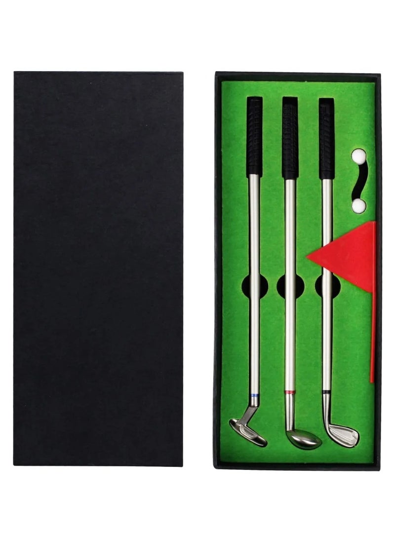 Generic - Creative Mini Golf Pens Ballpoint Tabletop Golf Writing Pen Gifts Golf Pen Set Includes Putting Greens Club Pens Ball Flag Table Games Mini Desktop Golf Ball Pen  Gift for Father, Boss,Husband, Son - Image 1