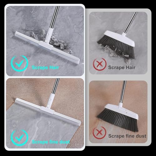 NORIDY 50 cm Wide Heavy Duty Multifunctional Wiper for Bathroom Floor Squeegee with 110 Inch Long Handle Adjustable and Silicone Strips, Water Drying 180° Degree Rotating Floor Wiper - Image 4