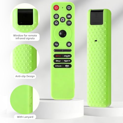 Climberer [2-Pack] Climberer Remote Cover for LG Magic Remote – Protective Silicone Case Compatible with 2025 LG OLED TV Series, Anti-Slip Design, Fits MR25GA Model (Glow Green and Blue) - Image 4