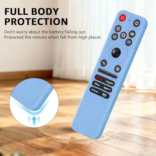 Climberer [2-Pack] Climberer Remote Cover for LG Magic Remote – Protective Silicone Case Compatible with 2025 LG OLED TV Series, Anti-Slip Design, Fits MR25GA Model (Glow Green and Blue) - Image 5