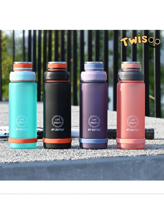 Twisoo 800ml Plastic Water Bottle - Tritan, Leak Proof, Large Capacity, BPA Free, Ideal for Office, Gym, Hydration, Sports, Exercise, Durable Water Bottle for Adults and Kids, Easy to Clean (Purple  ) - Image 3