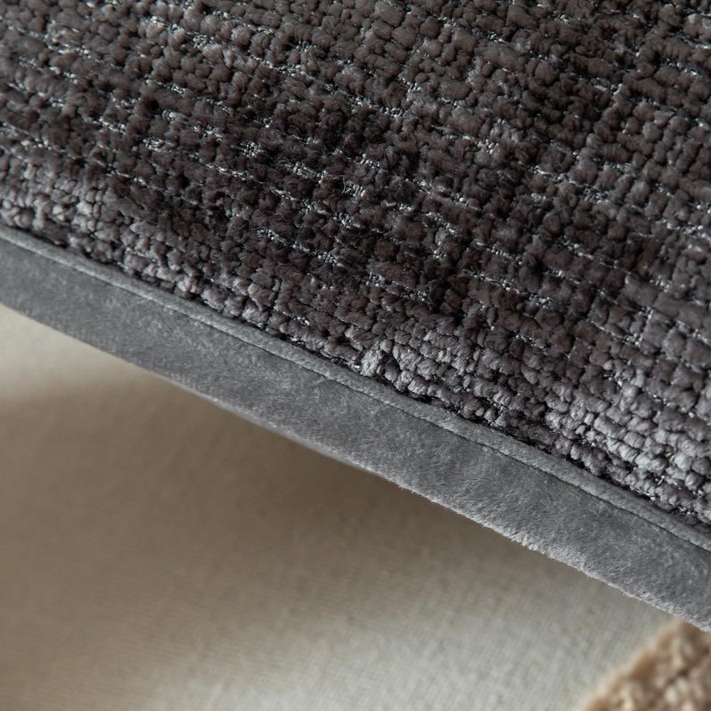 Yaertun Pack of 2 Chenille Textured Decorative Throw Pillow Covers Accent Solid Cushion Cover Soft Cozy Pillow Case with Velvet Back for Couch Sofa Bed Living Room 20x20 Inch Dark Grey - Image 3