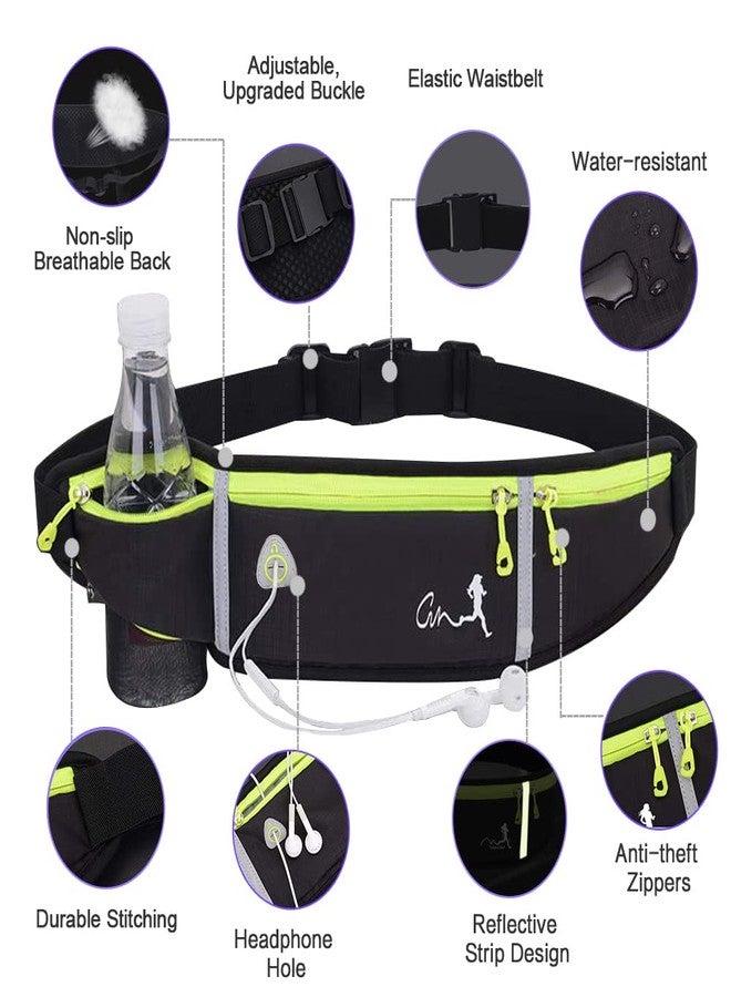 Peicees Fanny Pack for Men Women Bottle Holder Bag Waterproof Running Pouch Belt Waist Pack for Gym Travel, Adjustable Reflective Phone Holder for iPhone 13 12 11 Pro Max Samsung Galaxy S20 S10 - Image 2