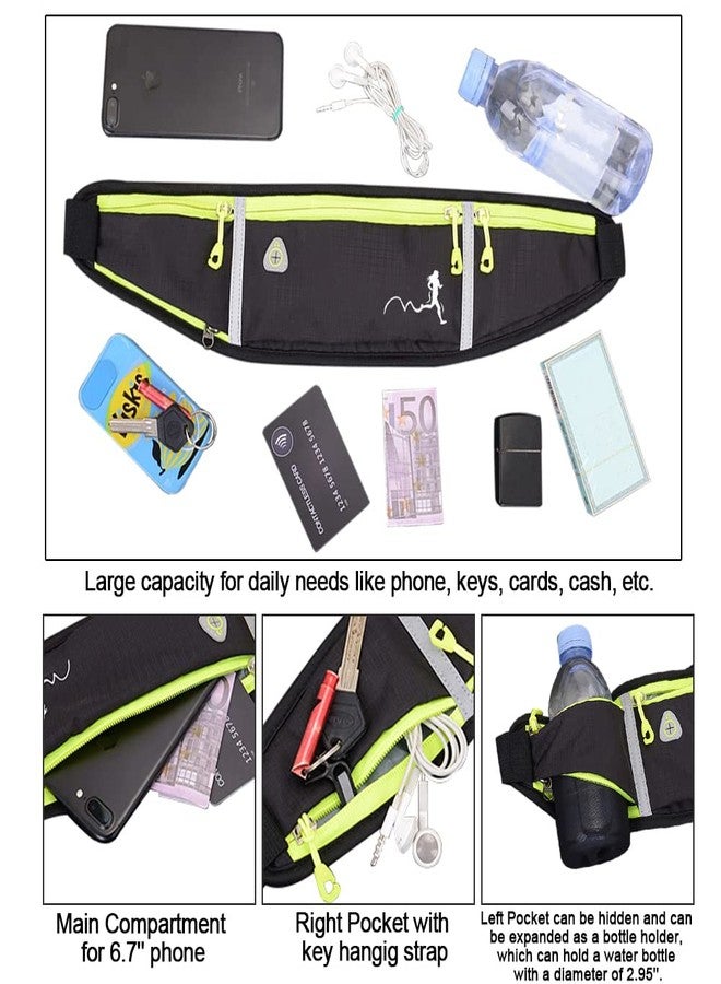 Peicees Fanny Pack for Men Women Bottle Holder Bag Waterproof Running Pouch Belt Waist Pack for Gym Travel, Adjustable Reflective Phone Holder for iPhone 13 12 11 Pro Max Samsung Galaxy S20 S10 - Image 3