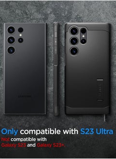 Spigen غطاء حماية متين لهاتف سامسونج جالاكسي S23 الترا مع رغوة شديدة التأثير - أسود  - Image 2