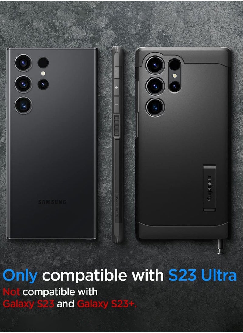 Spigen - غطاء حماية متين لهاتف سامسونج جالاكسي S23 الترا مع رغوة شديدة التأثير - أسود - Image 1
