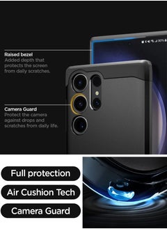 Spigen غطاء حماية متين لهاتف سامسونج جالاكسي S23 الترا مع رغوة شديدة التأثير - أسود  - Image 5