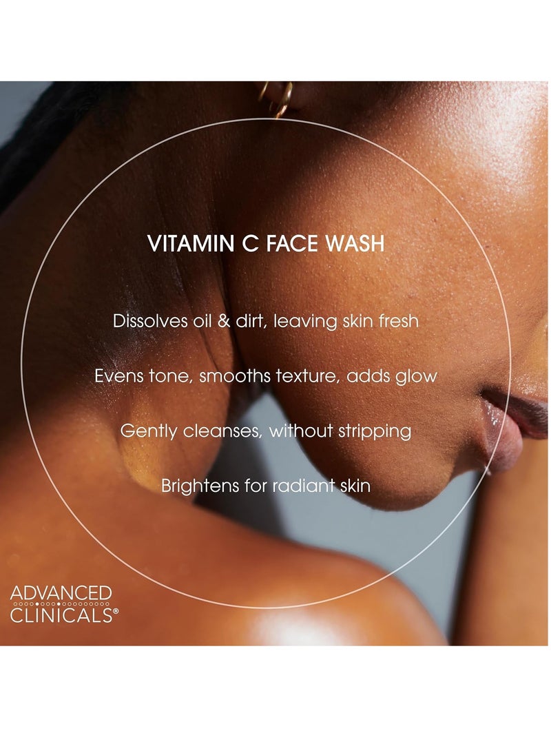 Advanced Clinicals Advanced Clinicals Face Wash Vitamin C Facial Cleanser – Gentle Blackhead Facial Wash Hydrates Dry Skin, Daily Pore Minimizer For Dark Spots, Hyperpigmentation, Acne, 11.75 Fl Oz, 2-Pack  - Image 2