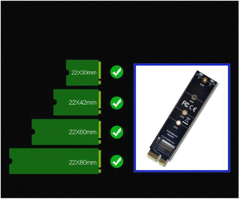 ETZIN محول بطاقة SSD PCI-E PCI Express 3.0 X1 إلى M.2 M Key واجهة NVMe SSD PCIE M.2 Riser بطاقة محول 2230 2242 2260 2280 سرعة كاملة EPL-1093PC - Image 4