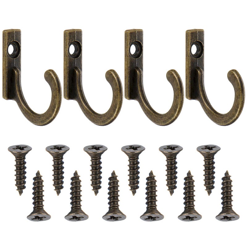 Zhehao زهاء 100 قطعة خطافات مفاتيح مجوهرات خطافات صغيرة خطافات تعليق مفاتيح خطافات حائط خطاف فردي خطافات رداء خطافات معاطف و 110 قطعة براغي لتعليق قبعة، وشاح، حقيبة (برونزي، 100 قطعة) - Image 4