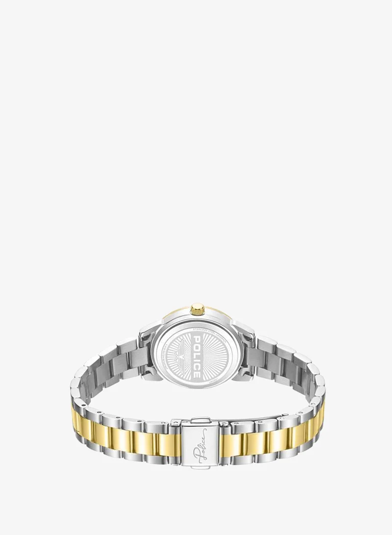 Police Silver/Gold Women's Miona Green Dial Stainless Steel Bracelet Analog Watch for Women, 30mm for Women | Best Price UAE