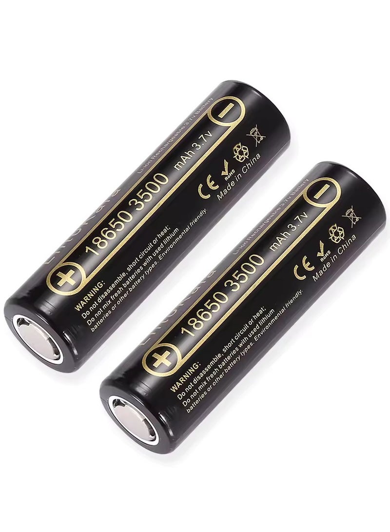 ليتوكالا بطارية Lii-35A قابلة لإعادة الشحن من نوع 18650، سعة 3500 مللي أمبير، قطعتان بجهد 3.7 فولت، تفريغ عالي 10 أمبير، بطارية ليثيوم عالية الأداء - Image 1