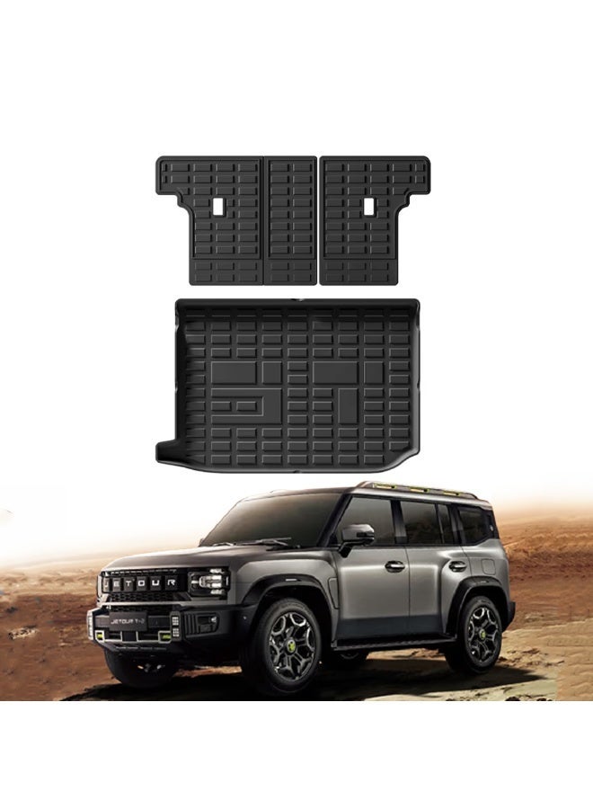 Car Trunk Mat for Jetour T2 2024–2026 TPE Rubber Cargo Liner, All Weather Waterproof Boot Protector, Anti-Slip Rear Trunk Tray - Image 1