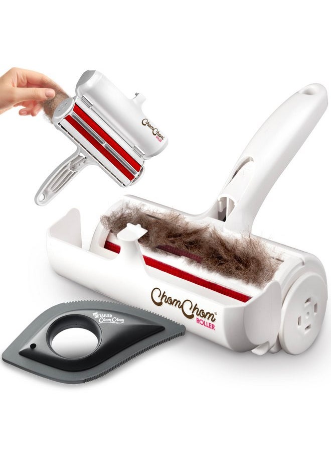 ChomChom Roller ChomChom Roller & Detailer Bundle - Pet Hair Remover and Reusable Lint Roller - ChomChom Cat and Dog Hair Remover for Furniture, Couch, Carpet, Clothing and Bedding - Multi-Surface Fur Removal Tool  - Image 1