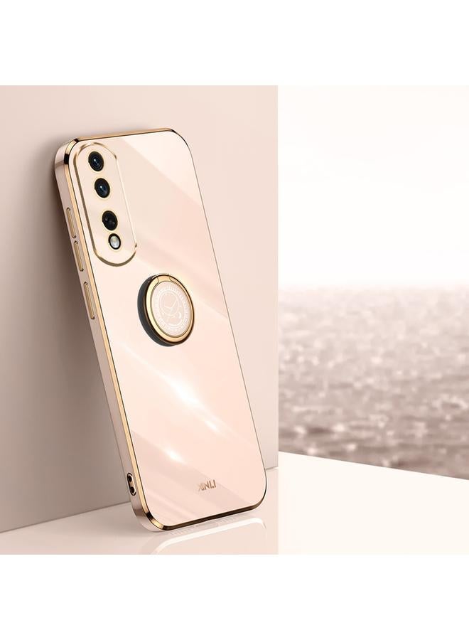 Zaboon Case For Honor 80 Pro 5G XINLI Straight Edge 6D Electroplate TPU Phone Case with Ring Holder - Image 1