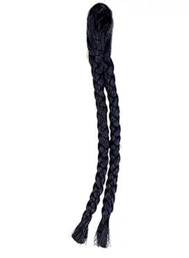 RMCG Traders Radha Rani & Durga Maa Black Choti & Straight Hair Soft & Smooth Two-Plaited Shiny Braid for Goddess Idols, Long Straight Designer Both Hair (No.2) - Image 3