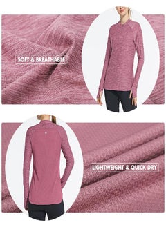 Baleaf BALEAF Women's Running Shirts Quick Dry Lightweight Long Sleeve Pullover UPF50+ Moisture Wicking Hiking Purple Size M  - Image 2