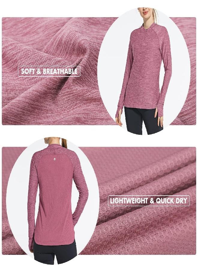 Baleaf - BALEAF Women's Running Shirts Quick Dry Lightweight Long Sleeve Pullover UPF50+ Moisture Wicking Hiking Purple Size M - Image 1